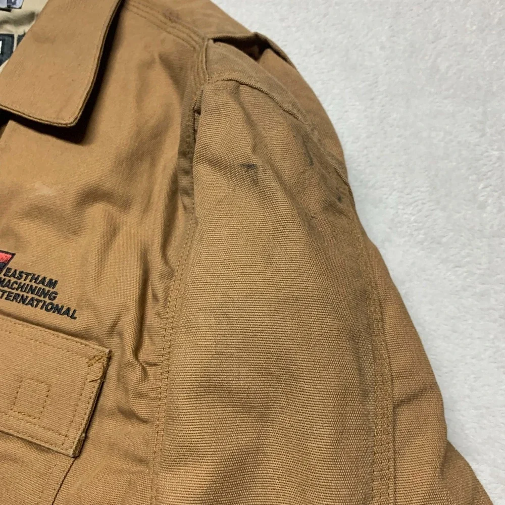 Carhartt FR Mens XL Flame Resistant Duck Chore Coat Quilt Lined Pockets Distress